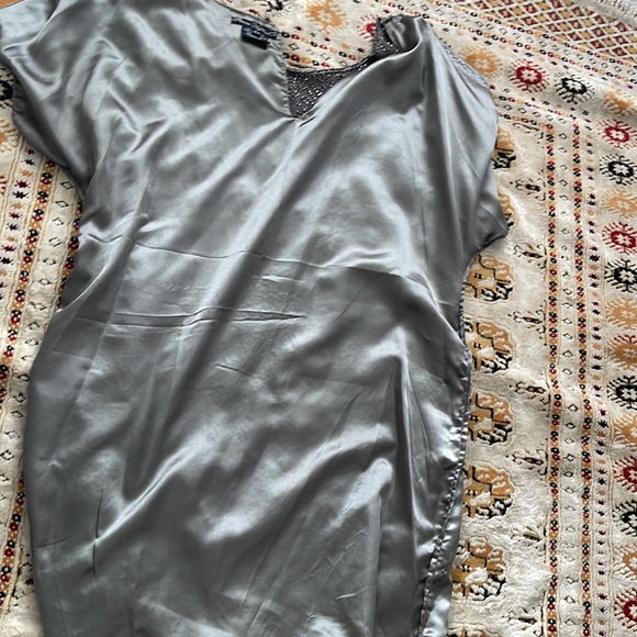 Hand Beaded 100% Silk Dress. - Picture 9 of 13